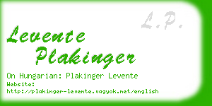 levente plakinger business card